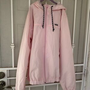 VANS Women’s Kastle Check Windbreaker Light Weight Jacket In Pink Size Lg